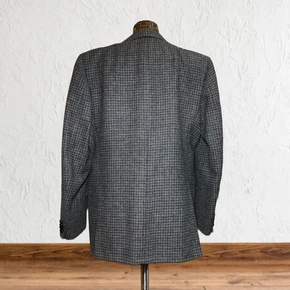 Vintage Samuelsohn Grey Tweed Houndstooth Blazer - Picture 4 of 17